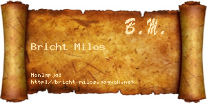 Bricht Milos névjegykártya